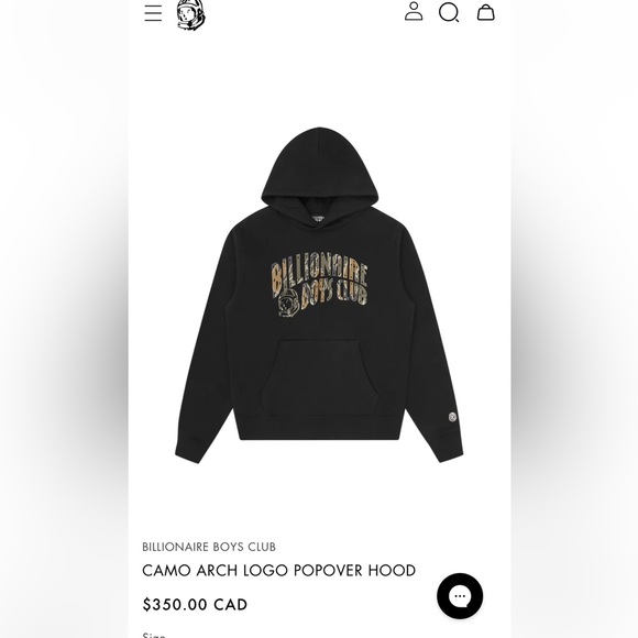 Billionaire Boys Club Camo Arch Logo Popover hood - Picture 3 of 4